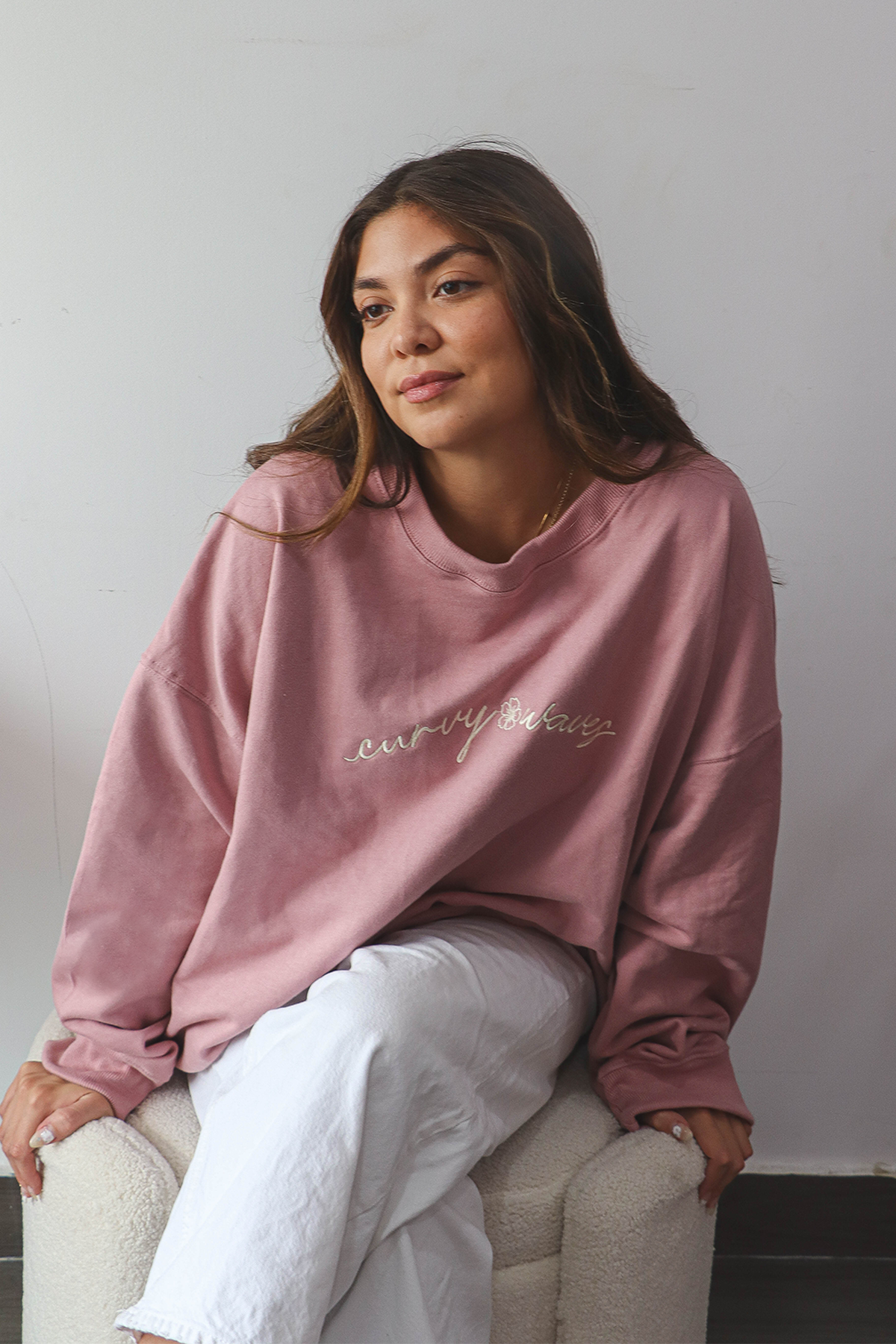 Curvy Pink Sweatshirt