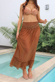 CIRA CAMEL MAXI SKIRT