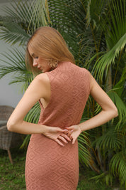 HILA TERRACOTA KNITTED DRESS