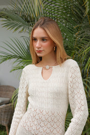 CORA CREAM KNITTED DRESS