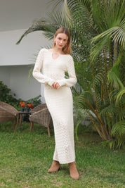 CORA CREAM KNITTED DRESS